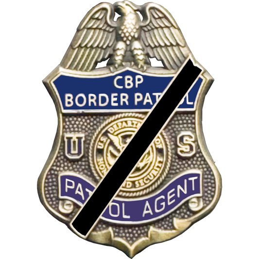 PBX-013-E Border Patrol Agent Mourning Band Lapel Pin BPA Honor First