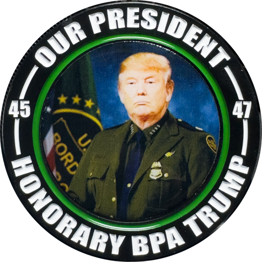 BL11-014 President Trump 2024 BPAs for Trump MAGA CBP Border Patrol Challenge Coin