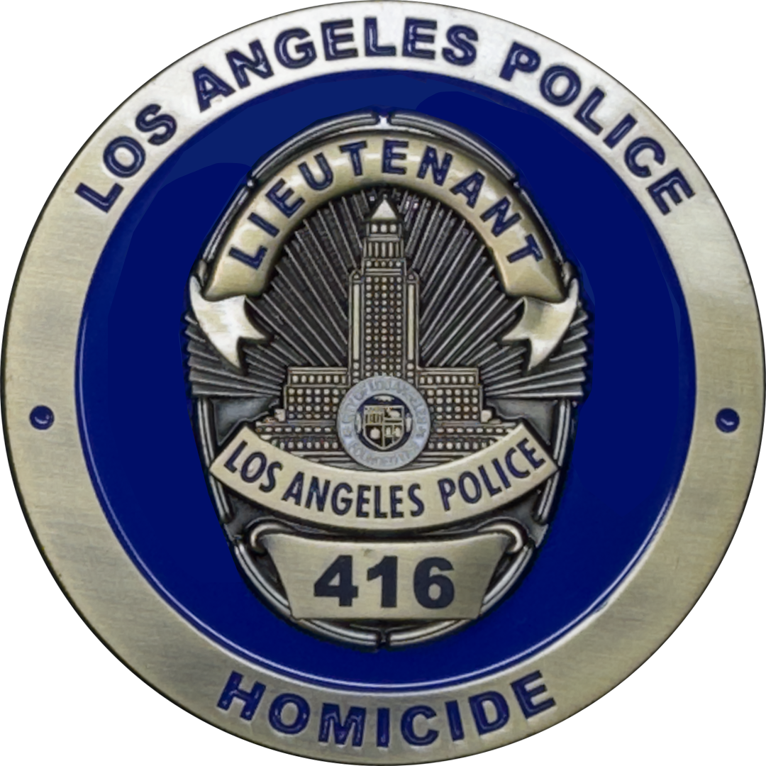 BL7-005 LAPD Columbo Challenge Coin Los Angeles Police Department Homicide Lieutenant