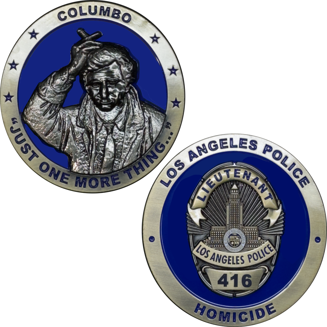 BL7-005 LAPD Columbo Challenge Coin Los Angeles Police Department Homicide Lieutenant