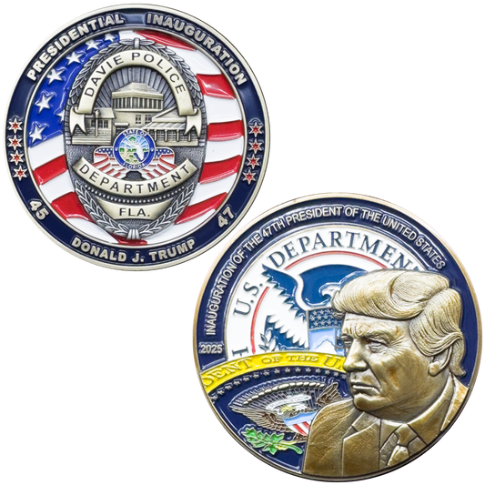 EL16-008 Trump Vance Presidential Inauguration Davie Florida Police 47 Challenge Coin MAGA