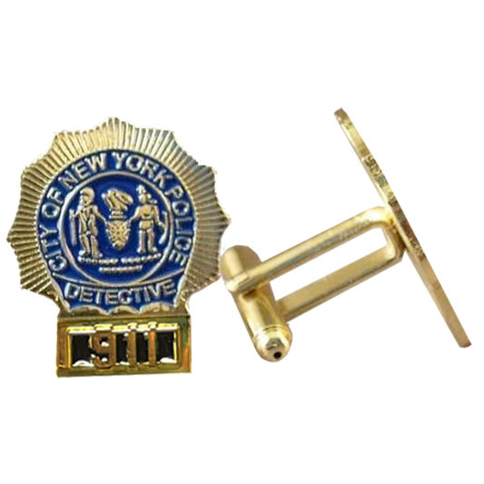 PBX-008-9 NYPD Detective Cufflinks 911 New York City Police