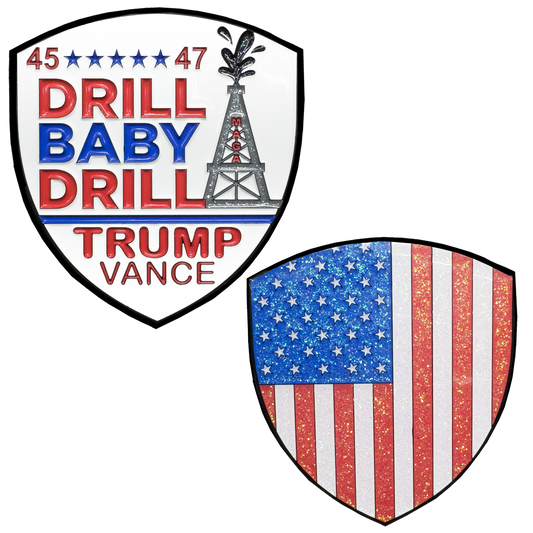 DL6-12 President Trump Vance 47 Challenge Coin MAGA Drill Baby Drill