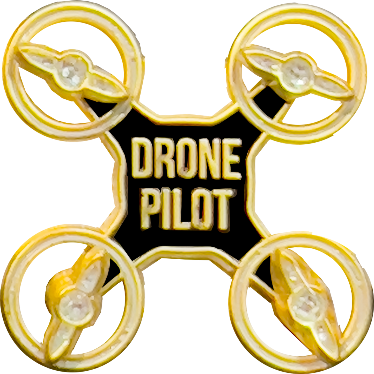 PBX-005-K Gold UAS FAA Commercial Drone Pilot pin with spinning propellers