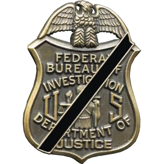 PBX-012-L FBI Special Agent intel Analyst Federal mourning band lapel pin