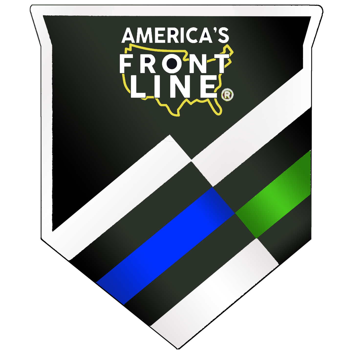 BL2-005B America's Front Line Lapel Pin Support Police Military Veteran Border Patrol First Responders