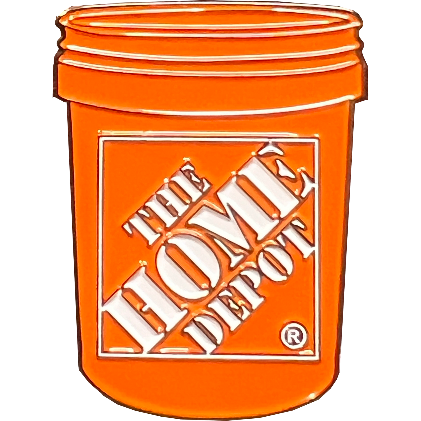 BL12-004 Home Depot Pin Associate Orange Bucket Lapel Pin