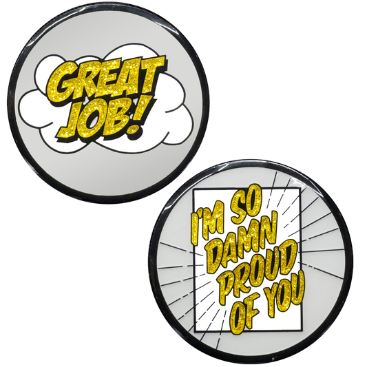 GG-020 Great Job I'm so damn proud of you collectible challenge coin accomplishment gift