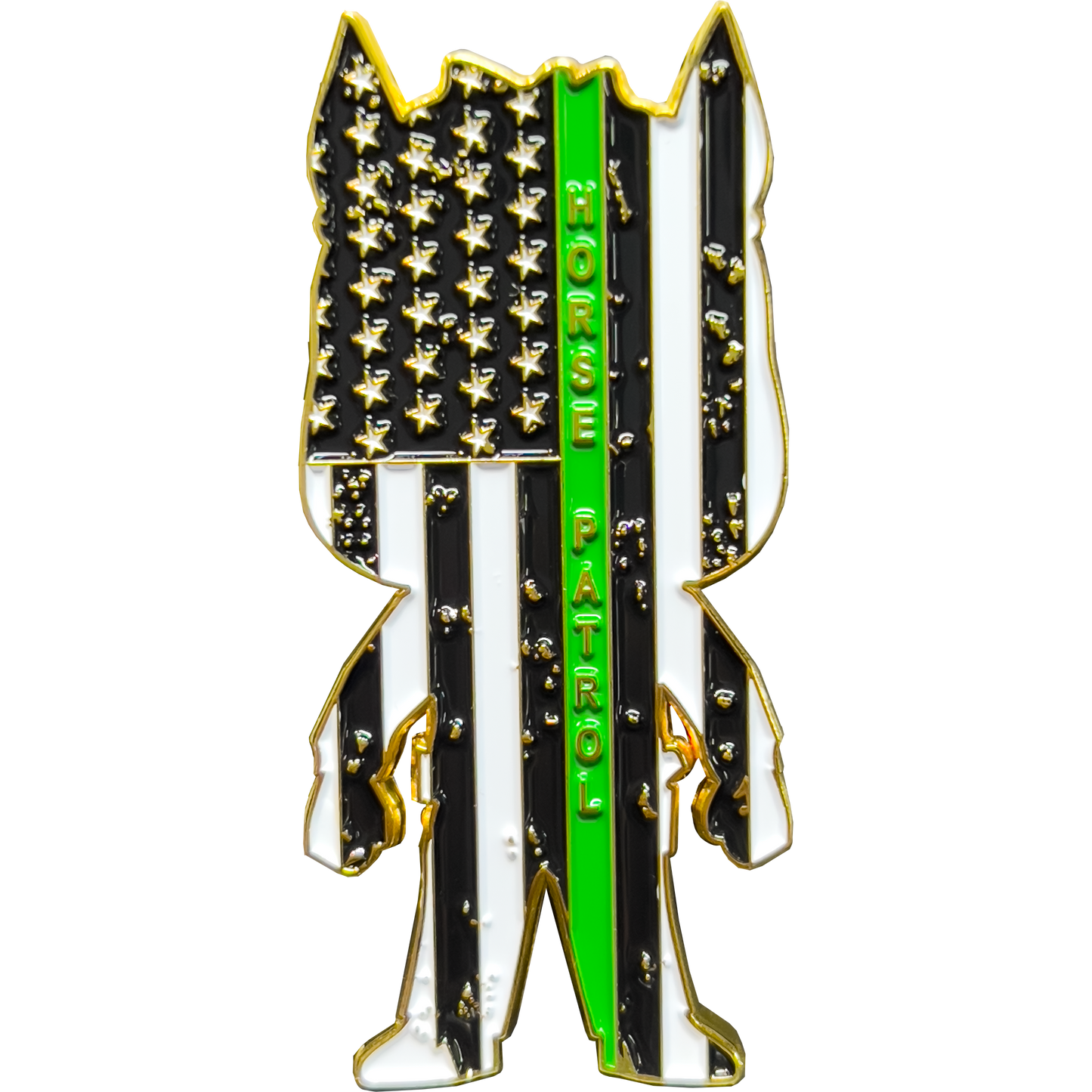 GL15-006 Border Patrol Agent Challenge Coin Horse Patrol Thin Green Line American Flag Honor First