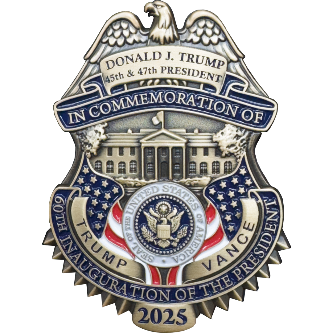 DD-005 Trump Vance Presidential Inauguration 47 Full Size Commemorative with hinged pin back 60th