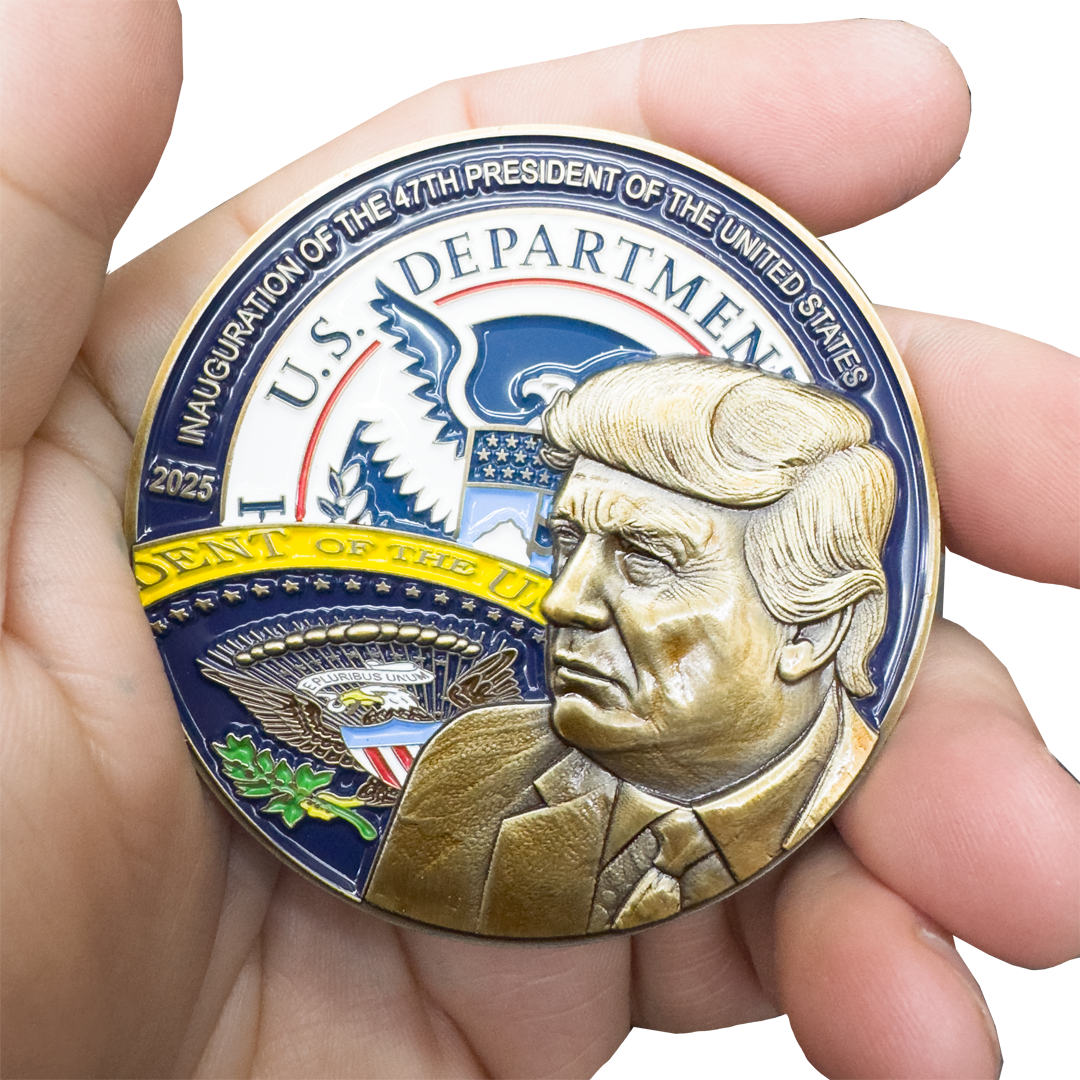 EL9-10B Trump Vance Presidential Inauguration 47 Challenge Coin Fort Lauderdale Police MAGA