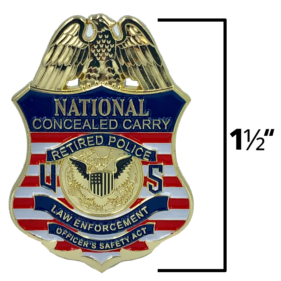 EE-005 Mini National Concealed Carry Retired Police LEOSA Lapel pin