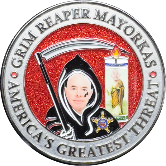 GL16-007 Homeland Secretary Mayorkas Grim Reaper Mayorkas Challenge Coin CBP HSI Secret Service ICE