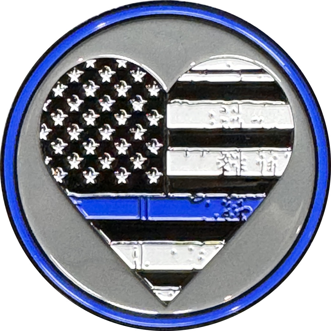 GG-017 MILF Police Challenge Coin Thin Blue Line Heart Flag Wife Girlfriend Sidepiece gifts