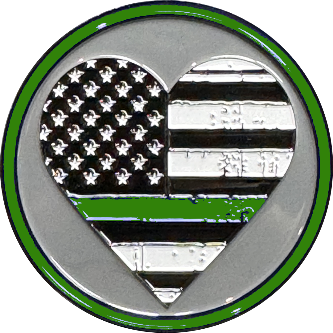 GL2-018 MILF Military Border Patrol Challenge Coin Thin Green Line Heart Flag Wife Girlfriend Sidepiece gifts