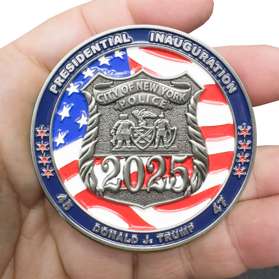 EL16-006 Trump Vance Presidential Inauguration New York City Police 47 Challenge Coin for NYPD MAGA