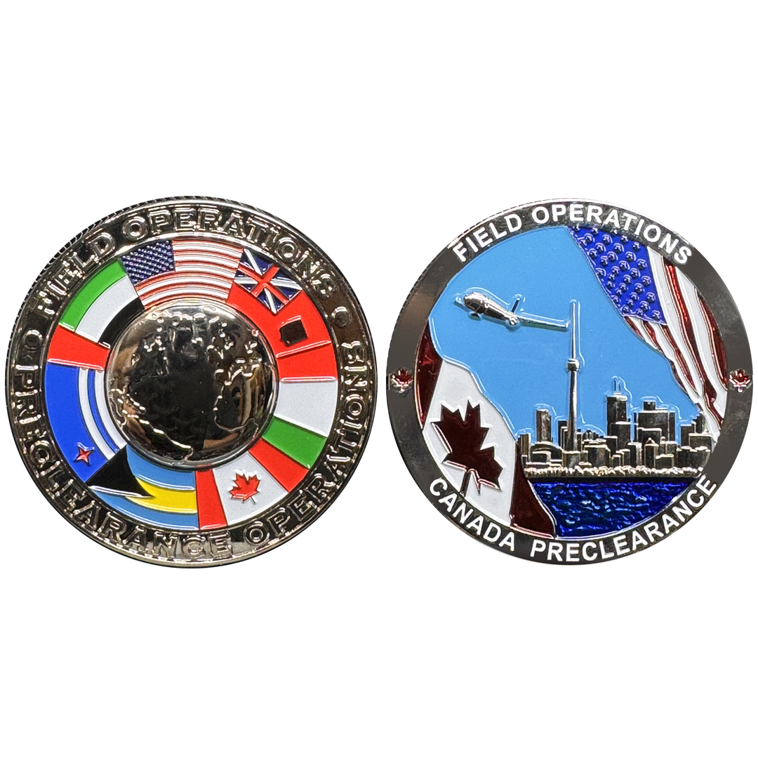 DL8-06 CBP OFO Field Operations Canada Preclearance Field Ops Challenge Coin CBPO Officer