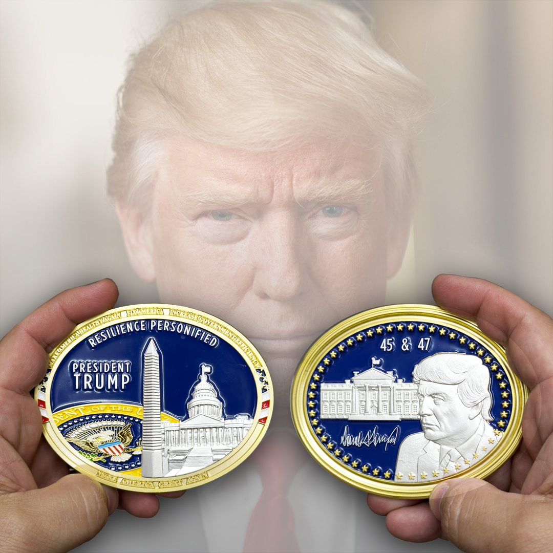 EL15-5 President Trump 47 Challenge Coin MAGA Resilience Personified