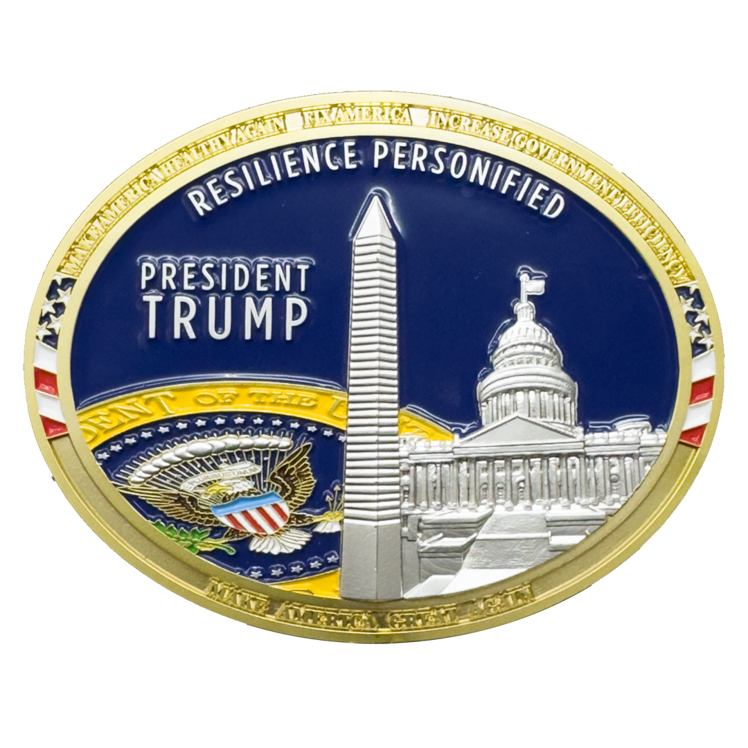 EL15-5 President Trump 47 Challenge Coin MAGA Resilience Personified