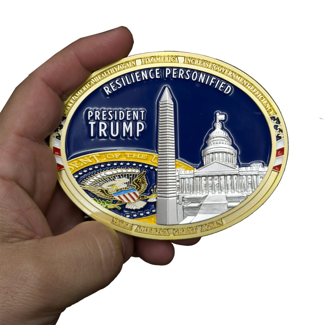 EL15-5 President Trump 47 Challenge Coin MAGA Resilience Personified