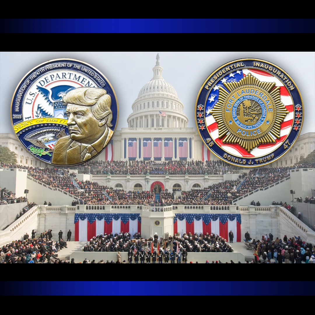 EL9-10B Trump Vance Presidential Inauguration 47 Challenge Coin Fort Lauderdale Police MAGA