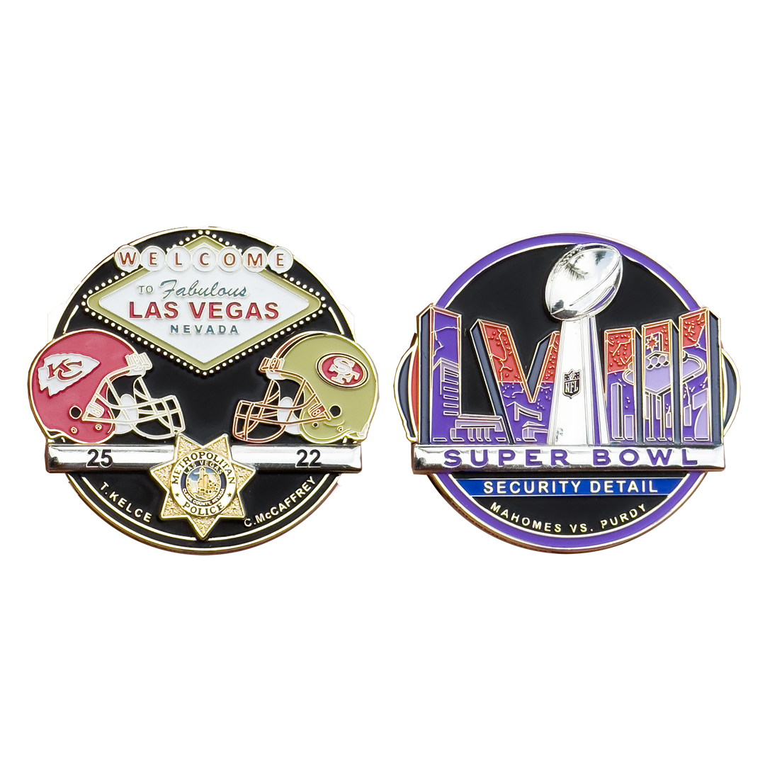 BL1-05B Las Vegas Metro Police SB LVIII Security Detail Challenge Coin Kansas City San Francisco