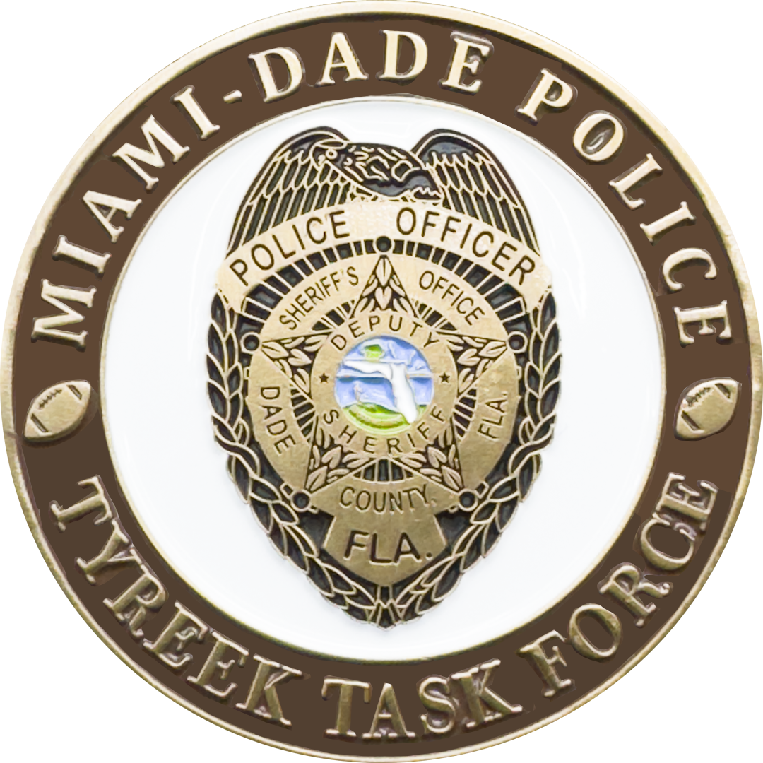 EL13-10 Miami Dade Police Challenge Coin for Dolphins fans fun for Tyreek Hill fans parody