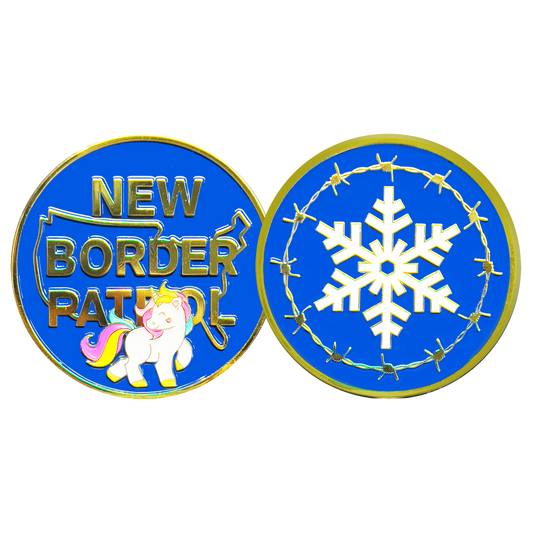 GL16-005 New My Little Border Patrol Agent Snowflake Unicorn Challenge Coin