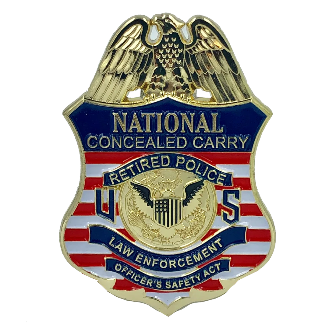 EE-005 Mini National Concealed Carry Retired Police LEOSA Lapel pin