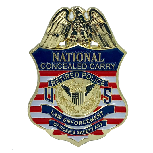 EE-005 Mini National Concealed Carry Retired Police LEOSA Lapel pin