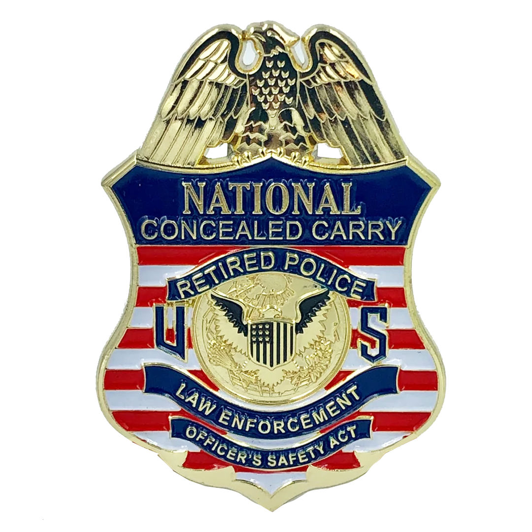 EE-005 Mini National Concealed Carry Retired Police LEOSA Lapel pin