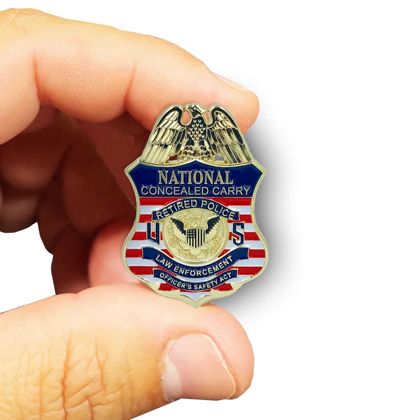 EE-005 Mini National Concealed Carry Retired Police LEOSA Lapel pin