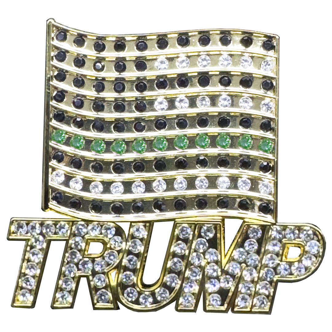 CL-FF Crystal TRUMP flag pin brooch for MAGA Make America Great Again 2024 Border Patrol Military pin brooch for MAGA Make America Great Again 2024 Border Patrol Military