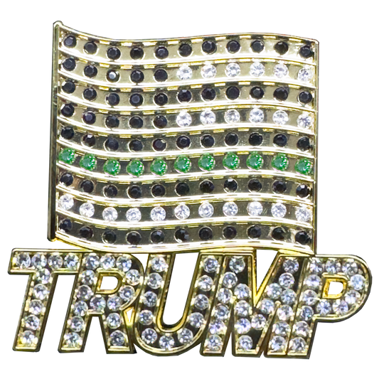 CL-FF Crystal TRUMP flag pin brooch for MAGA Make America Great Again 2024 Border Patrol Military pin brooch for MAGA Make America Great Again 2024 Border Patrol Military