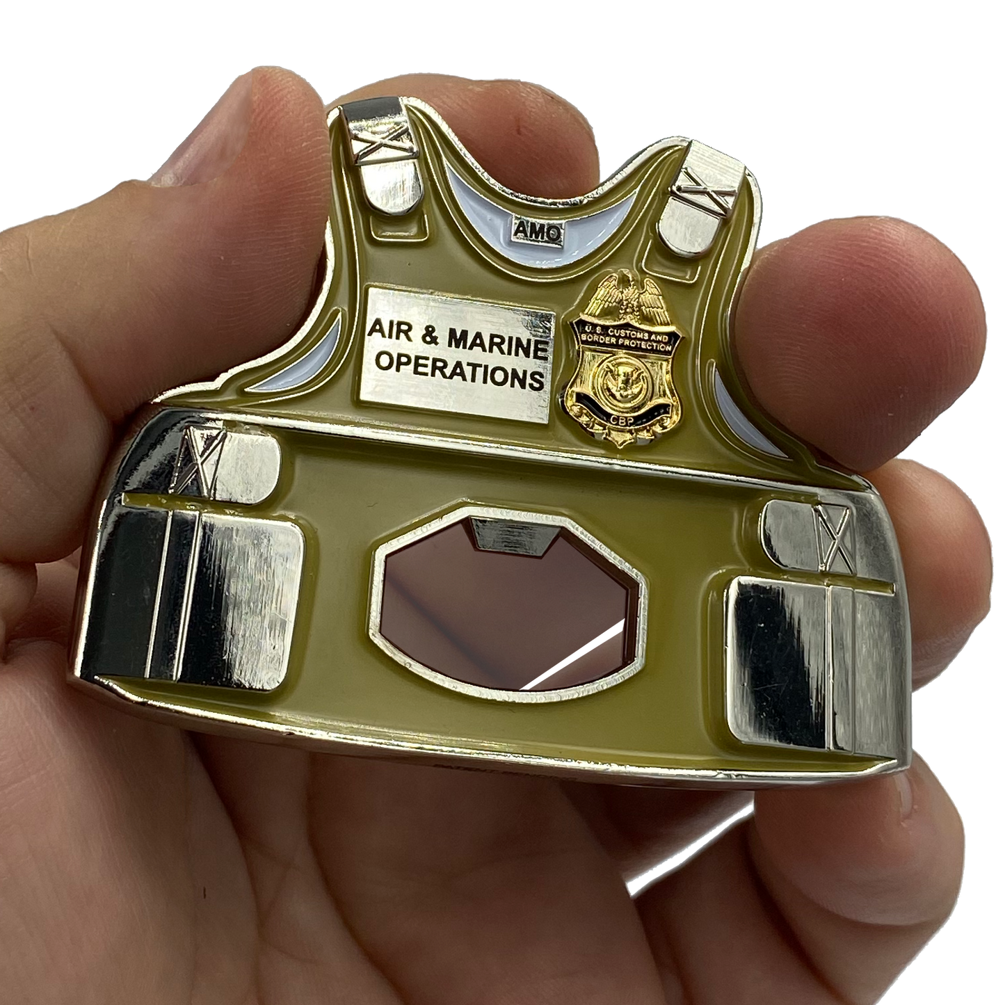 EL2-014 AMO Air and Marine CBP Bottle Opener Body Armor Ballistic Vest Challenge Coin Air & Marine Interdiction Agent
