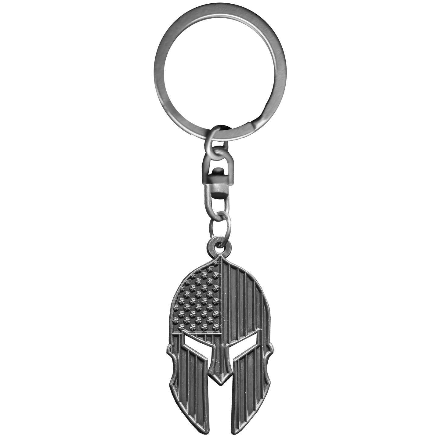 GHKB-1H Gladiator Patriot American Flag Spartan Helmet Keychain Military Veteran Antique Nickel