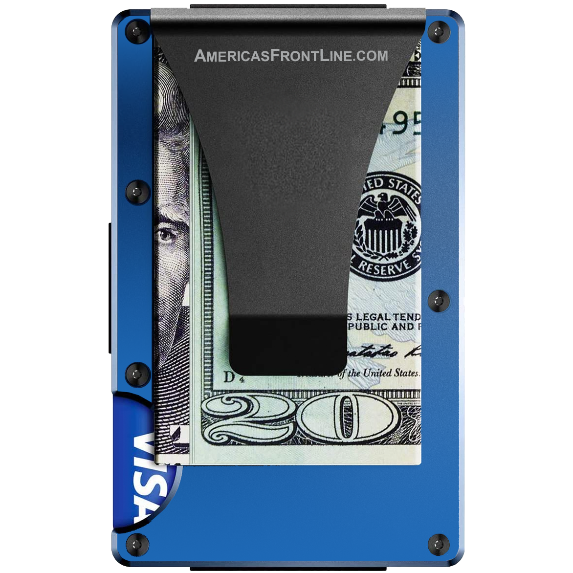 Minimalist Wallet For Men With Metal Money Clip, Slim Front Pocket