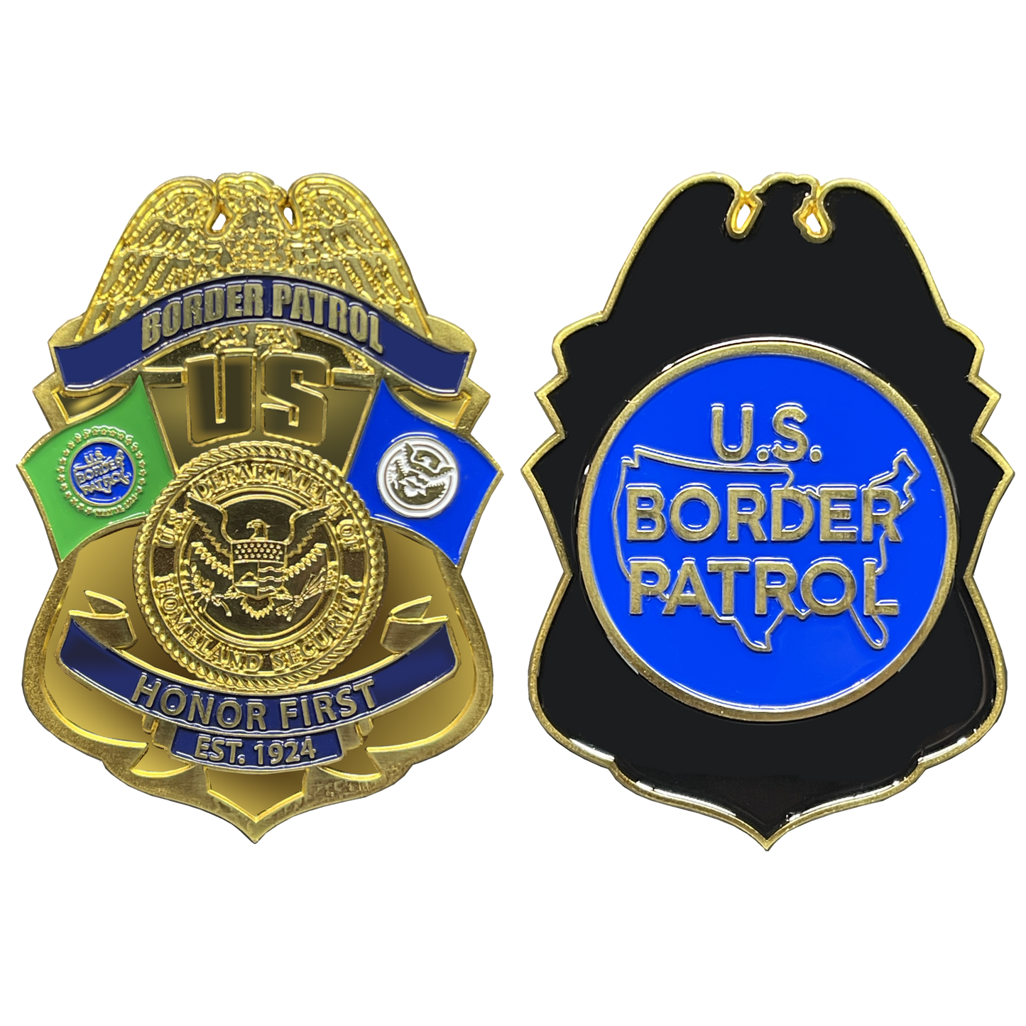 BL15-007 CBP Border Patrol full size BPA Honor First challenge coin