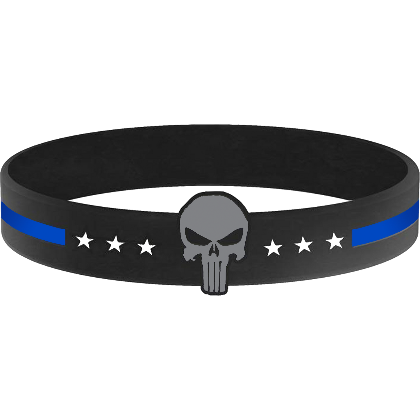 Thin Blue Line Silicon Bracelet (BLUE)