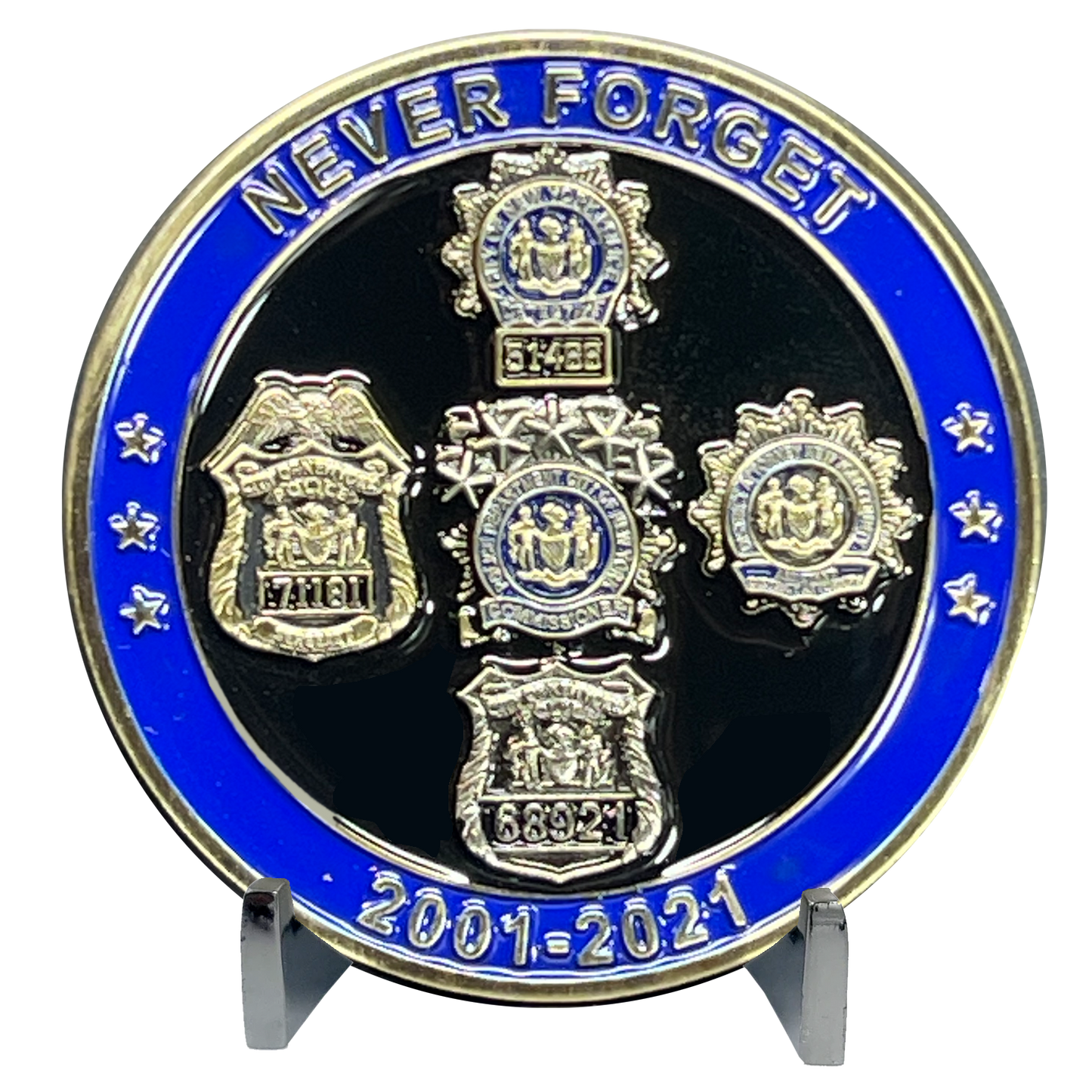 BL11-004 Blue Bloods 9/11 NEVER AGAIN September 11th 20th Anniversary NYPD Challenge Coin New York City Police