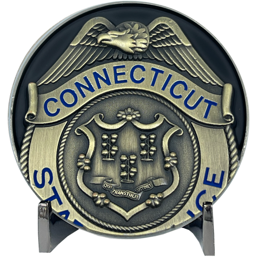 BL11-007 CSP Connecticut State Police Trooper Saint Michael Patron Saint Challenge Coin ST. MICHAEL