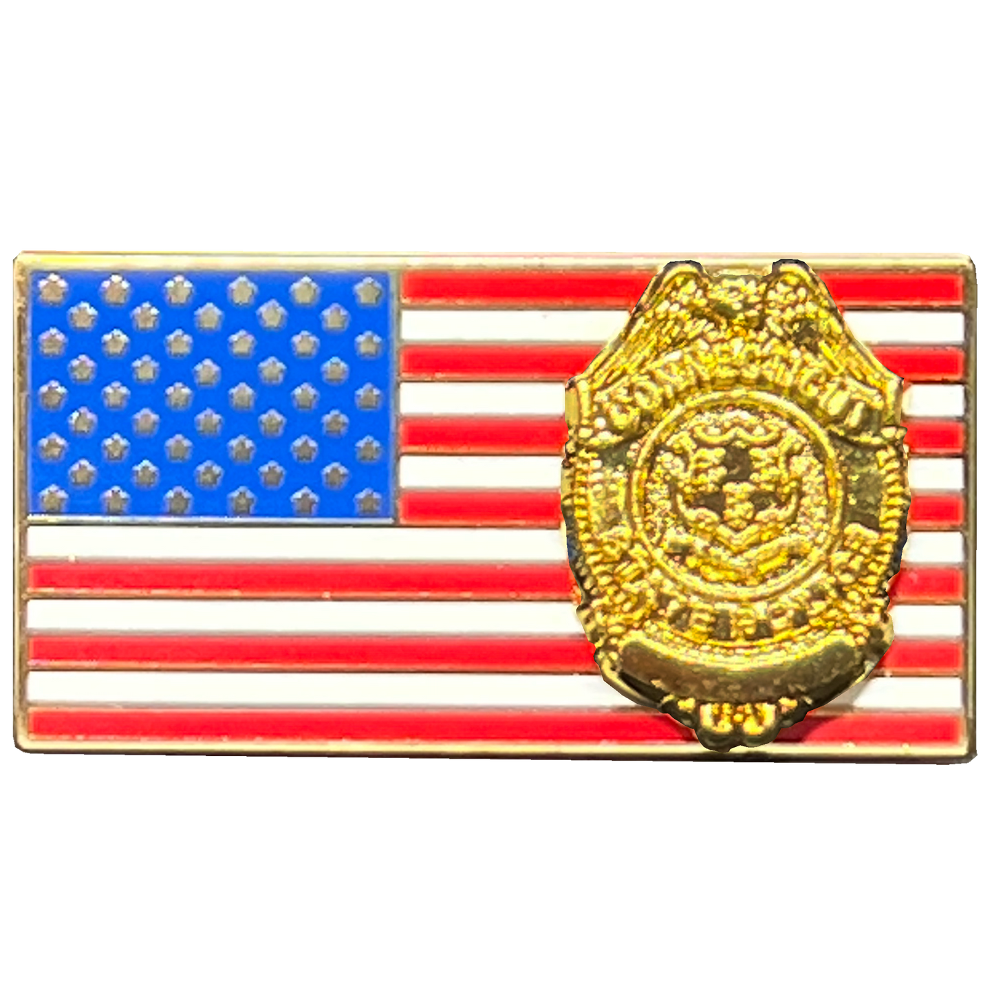 BFP-003 Connecticut State Police Trooper American Flag Pin USA CSP