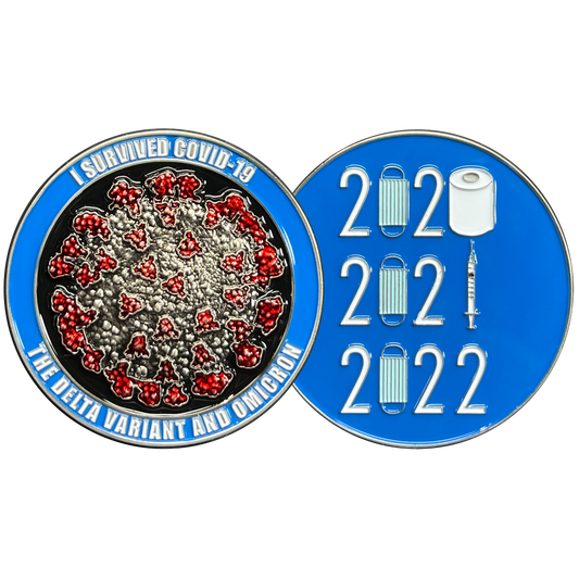 discontinued GL3-003 2022 Omicron Covid-19 Coronavirus Delta Variant Essential Worker Challenge Coin I Survived The Great 2021 Toilet Paper Shortage of 2020