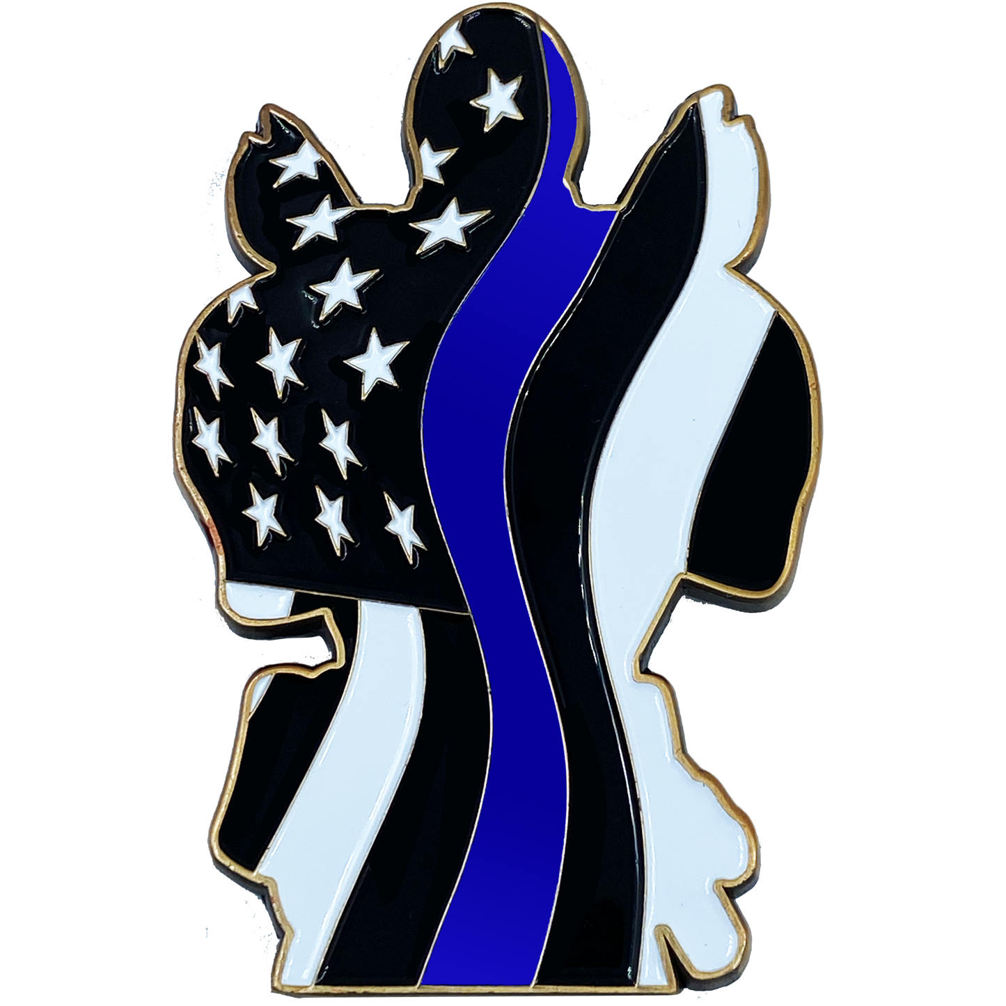 DL7-12 Deadpool inspired thin blue line American Flag Police Challenge Coin