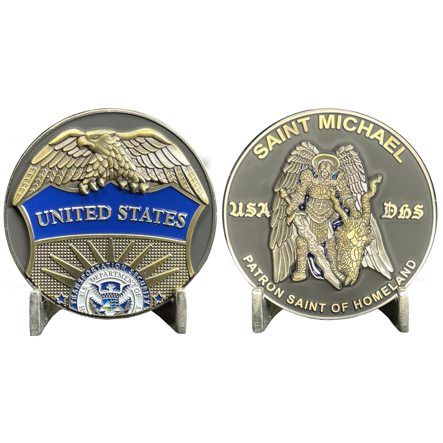 EL7-04 FAM Federal Air Marshal Agent Saint Michael Patron Saint Challenge Coin ST. MICHAEL