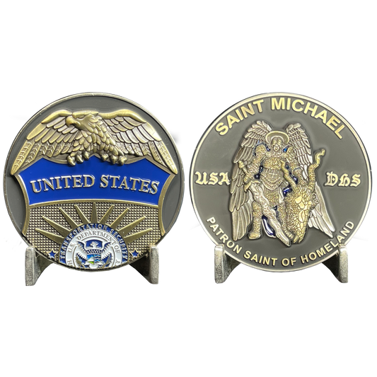 EL7-04 FAM Federal Air Marshal Agent Saint Michael Patron Saint Challenge Coin ST. MICHAEL