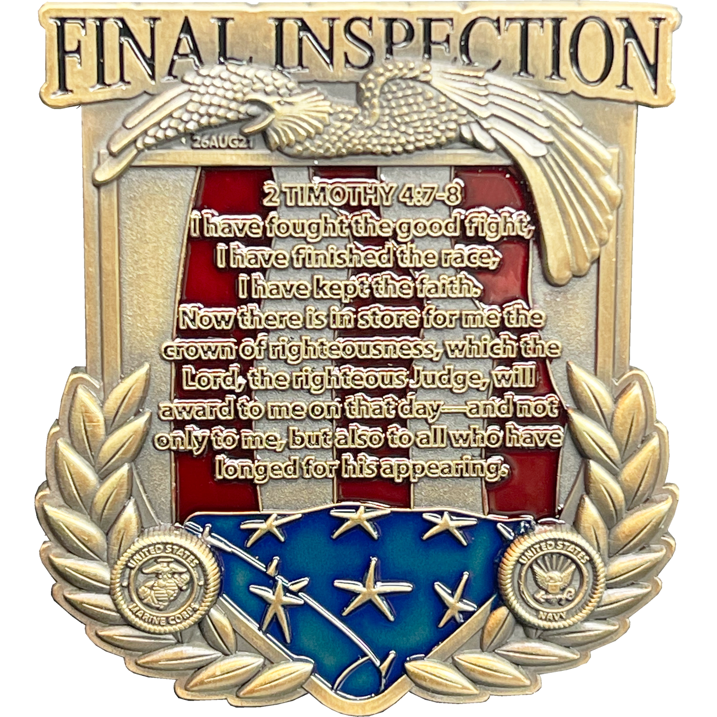 BL17-012 Kabul Afghanistan Final Inspection Memorial Challenge Coin Marines Navy August 26 2021 13 Soldiers