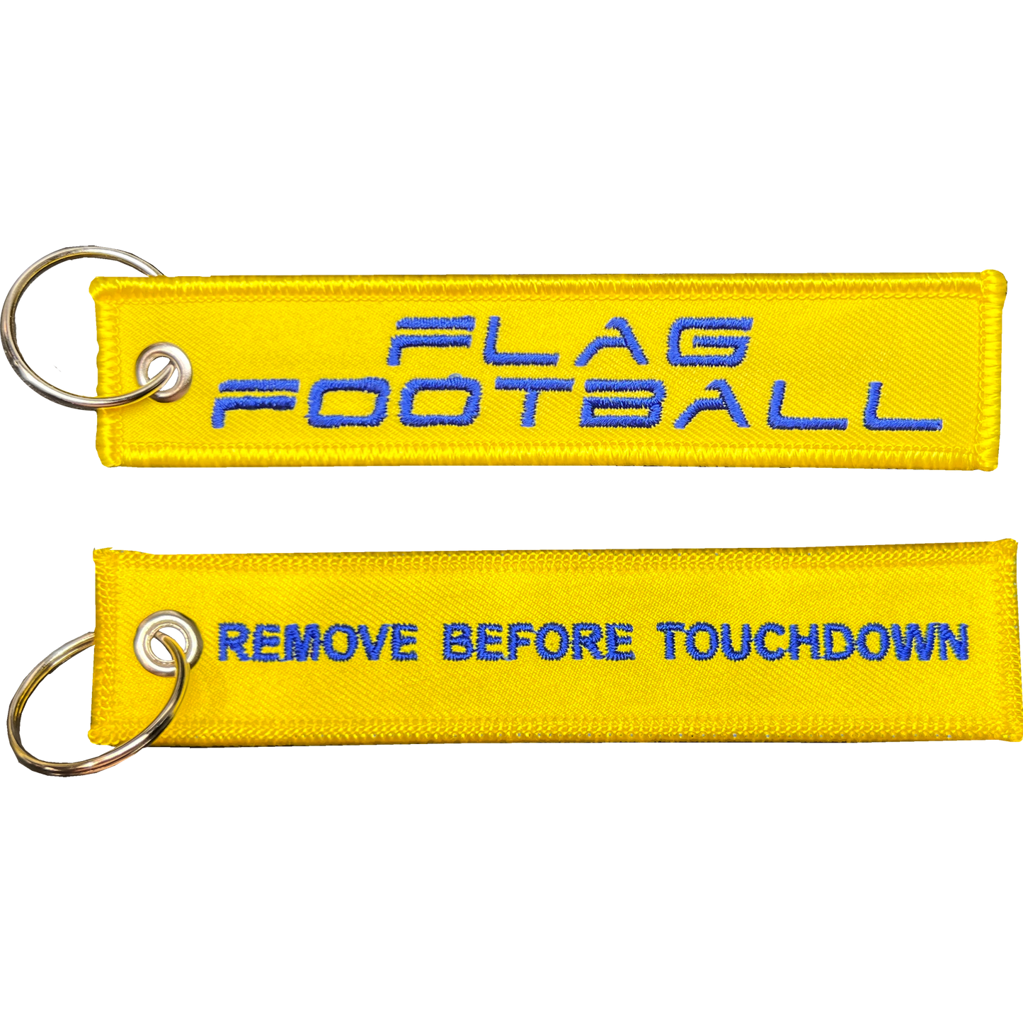 EL12-023 Flag Football Boys Girls Men Women Keychain or Luggage Tag or zipper pull