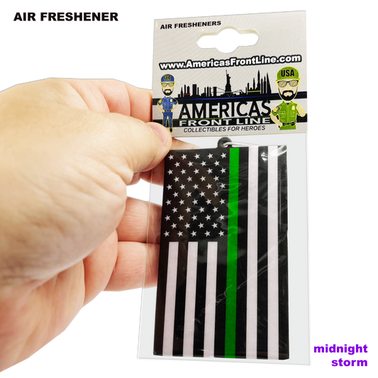 EL9-011 Border Patrol CBP Marines Army BPA Honor First Responder Police Thin Green Line Flag Air Freshener Car Home Office Deputy Sheriff