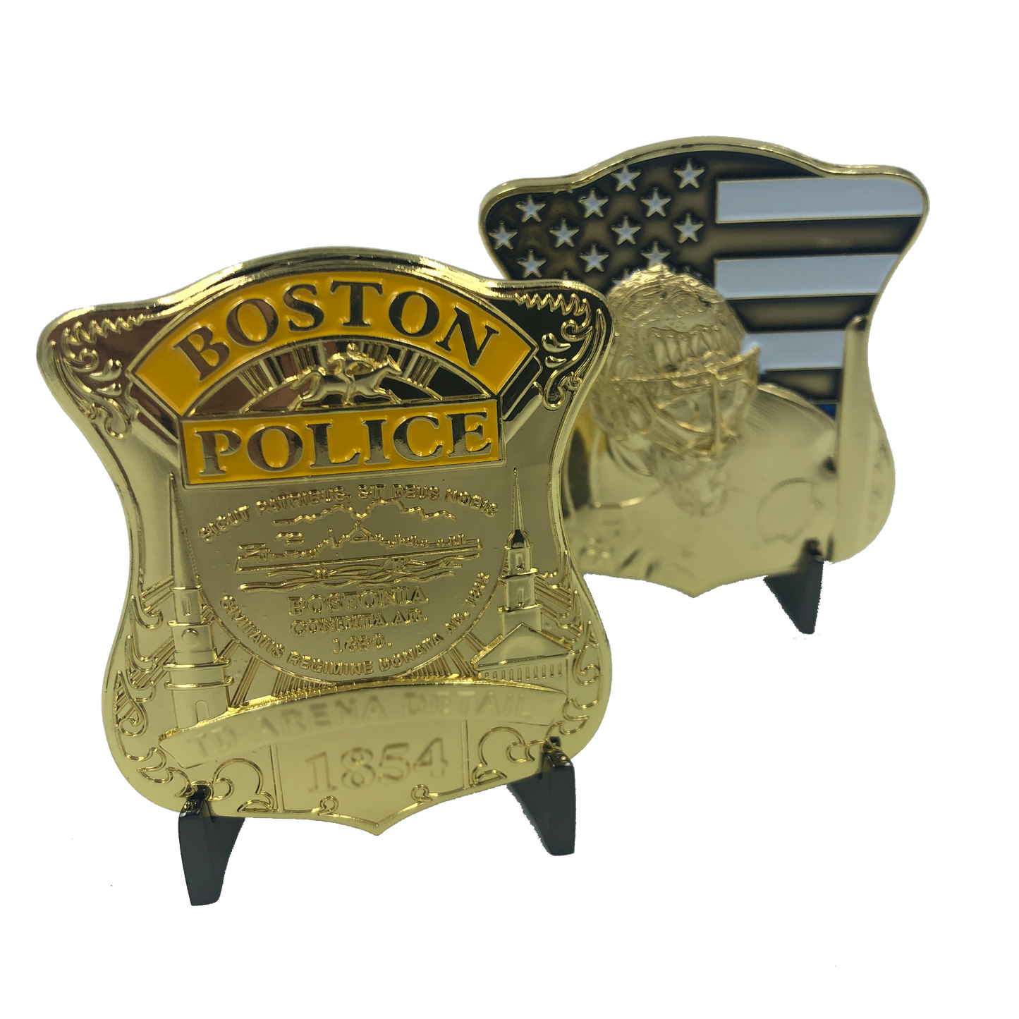 KK-006 Gold Boston Police Bruins Tuukka Rask Challenge Coin thin blue line NHL inspired